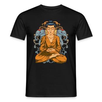 Indien Elefanten Buddhist Geschenkidee Buddha - Männer T-Shirt - Schwarz - Vorne - AI Model Male 178 light (178cm)