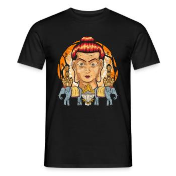 Indien Buddhismus Elefanten Yoga Geschenk Buddha - Männer T-Shirt - Schwarz - Vorne - AI Model Male 178 light (178cm)