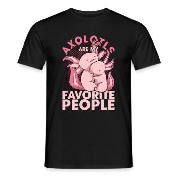 Drôle d’idée cadeau motif animal Axolotl - T-shirt homme - noir - Devant - AI Model Male 178 light (178cm)