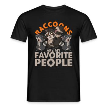 Funny gift idea animal motif raccoon - Men's T-Shirt - black - Front - AI Model Male 178 light (178cm)