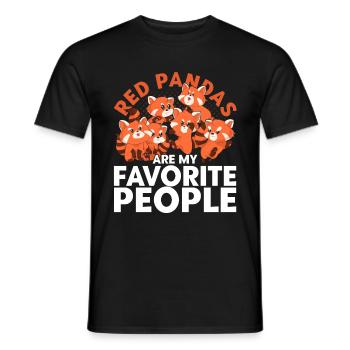 Drôle d’idée cadeau motif animal panda roux - T-shirt homme - noir - Devant - AI Model Male 178 light (178cm)