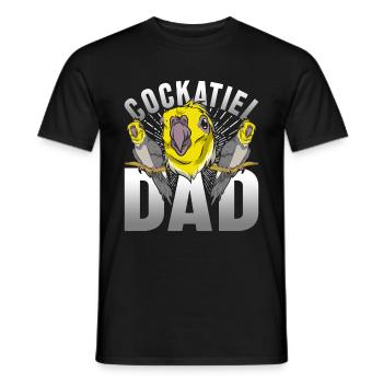 Bird Papa Father's Day Gift Idea Cockatiel - Men's T-Shirt - black - Front - AI Model Male 178 light (178cm)