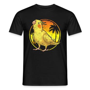 Tropical Bird Summer Gift Cockatiel - Men's T-Shirt - black - Front - AI Model Male 178 light (178cm)
