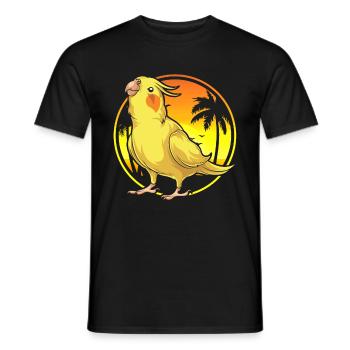 Summer Sunset Bird Cockatiel - Men's T-Shirt - black - Front - AI Model Male 178 light (178cm)