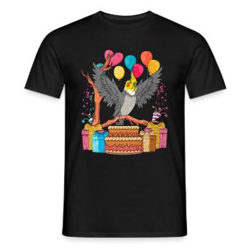 Bird Birthday Gift Cockatiel - Men's T-Shirt - black - Front - AI Model Male 178 light (178cm)