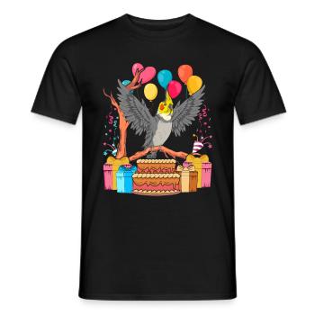 Birthday Gift Parrot Bird Cockatiel - Men's T-Shirt - black - Front - AI Model Male 178 light (178cm)