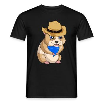 Tierliebhaber Cowboy Geschenk Hamster - Männer T-Shirt - Schwarz - Vorne - AI Model Male 178 light (178cm)
