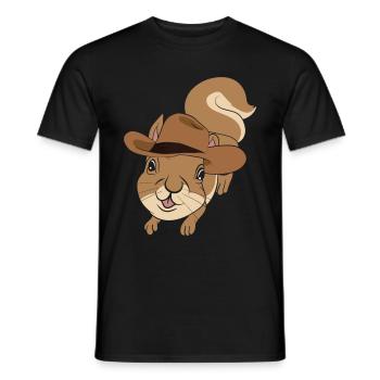 Animal Lover Cowboy Gift Squirrel - Men's T-Shirt - black - Front - AI Model Male 178 light (178cm)