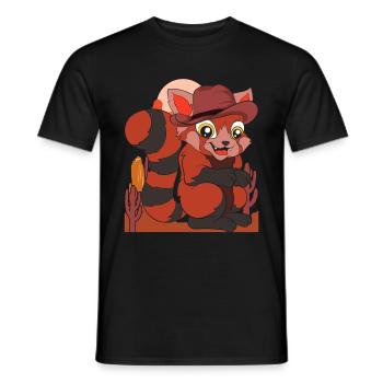 Animal Lover Cowboy Gift Red Panda - Men's T-Shirt - black - Front - AI Model Male 178 light (178cm)