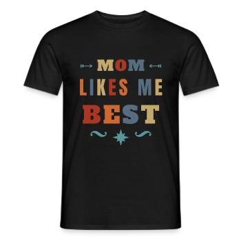 Mom Likes ME Best Funny Sibling Rivalry - Men's T-Shirt - black - Front - AI Model Male 178 light (178cm)