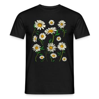 Flowers Blossom Garden Daisy Gift Botany - Men's T-Shirt - black - Front - AI Model Male 178 light (178cm)