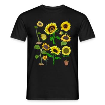 Gelbe Sonnenblume Natur Garten Geschenk Botanik - Männer T-Shirt - Schwarz - Vorne - AI Model Male 178 light (178cm)