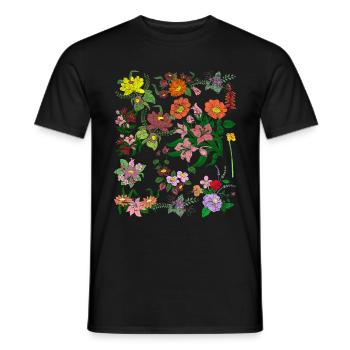 Wildflowers Botanist Nature Flowers Gift Botany - Men's T-Shirt - black - Front - AI Model Male 178 light (178cm)