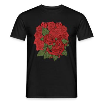 Garden Flowers Nature Roses Gardener Gift Botany - Men's T-Shirt - black - Front - AI Model Male 178 light (178cm)