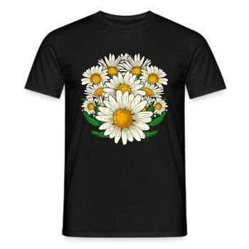 Jardin botanique Marguerite Cadeau Botanique - T-shirt homme - noir - Devant - AI Model Male 178 light (178cm)