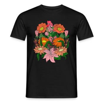 Natur Wildblumen Garten Blumen Geschenk Botanik - Männer T-Shirt - Schwarz - Vorne - AI Model Male 178 light (178cm)