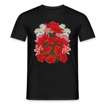 Nature Botanist Gardener Flowers Gift Botany - Men's T-Shirt - black - Front - AI Model Male 178 light (178cm)