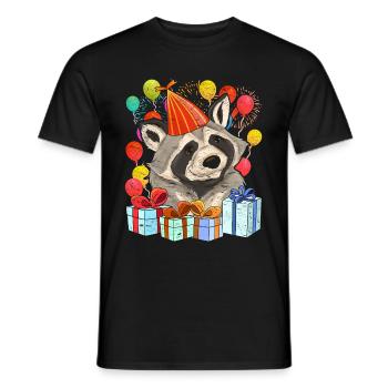 Geburtstagsgeschenk Wald Tier Trash Panda Waschbär - Männer T-Shirt - Schwarz - Vorne - AI Model Male 178 light (178cm)