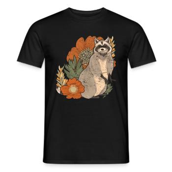Trash Panda Fleurs Forest Animal Gift Raccoon - T-shirt homme - noir - Devant - AI Model Male 178 light (178cm)