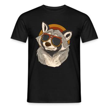 Coole Sonnenbrille Trash Panda Geschenk Waschbär - Männer T-Shirt - Schwarz - Vorne - AI Model Male 178 light (178cm)