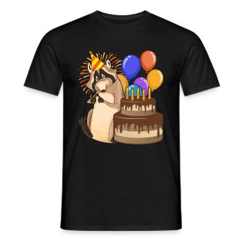 Trash Panda Geburtstags Party Geschenk Waschbär - Männer T-Shirt - Schwarz - Vorne - AI Model Male 178 light (178cm)