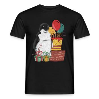 Antarctic Animal Birthday Party Cadeau Pingouin - T-shirt homme - noir - Devant - AI Model Male 178 light (178cm)