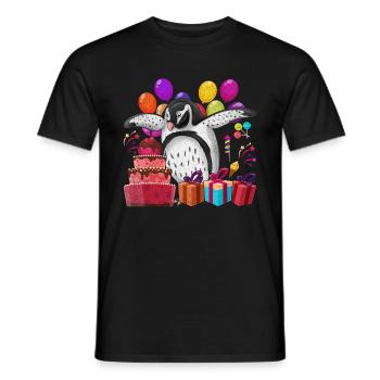 Animal Lover Zoo Animal Birthday Gift Penguin - Men's T-Shirt - black - Front - AI Model Male 178 light (178cm)