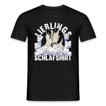Nachteule Pinguin Geschenk Lieblings Schlafshirt - Männer T-Shirt - Schwarz - Vorne - AI Model Male 178 light (178cm)