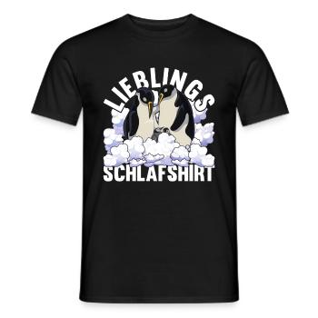 Lieblings Schlafshirt Tier Pyjama Geschenk Pinguin - Männer T-Shirt - Schwarz - Vorne - AI Model Male 178 light (178cm)
