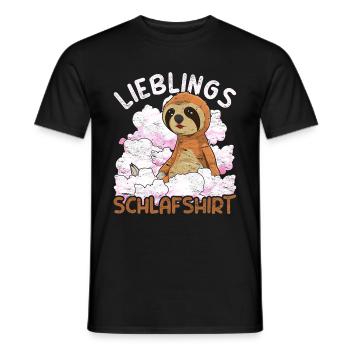 Nachteule Faultier Geschenk Lieblings Schlafshirt - Männer T-Shirt - Schwarz - Vorne - AI Model Male 178 light (178cm)