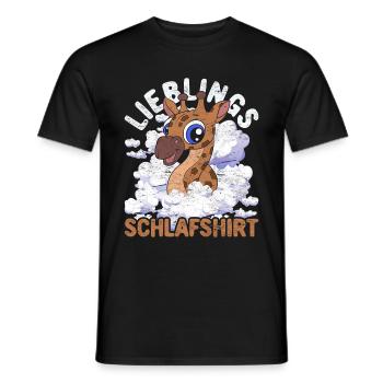 Nachteule Giraffe Geschenk Lieblings Schlafshirt - Männer T-Shirt - Schwarz - Vorne - AI Model Male 178 light (178cm)