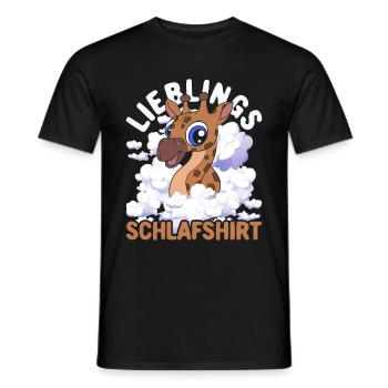 Lieblings Schlafshirt Tier Pyjama Geschenk Giraffe - Männer T-Shirt - Schwarz - Vorne - AI Model Male 178 light (178cm)