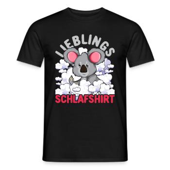 Lieblings Schlafshirt Tier Pyjama Geschenk Koala - Männer T-Shirt - Schwarz - Vorne - AI Model Male 178 light (178cm)