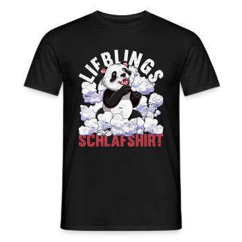 Nachteule Panda Geschenk Lieblings Schlafshirt - Männer T-Shirt - Schwarz - Vorne - AI Model Male 178 light (178cm)