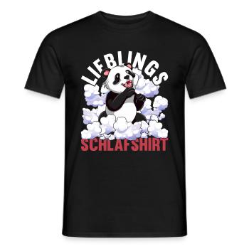 Lieblings Schlafshirt Tier Pyjama Geschenk Panda - Männer T-Shirt - Schwarz - Vorne - AI Model Male 178 light (178cm)