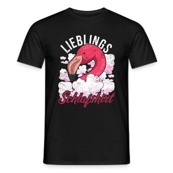 Nachteule Flamingo Geschenk Lieblings Schlafshirt - Männer T-Shirt - Schwarz - Vorne - AI Model Male 178 light (178cm)