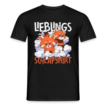 Tier Roter Panda Geschenk Lieblings Schlafshirt - Männer T-Shirt - Schwarz - Vorne - AI Model Male 178 light (178cm)