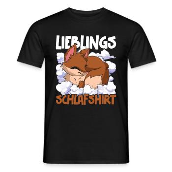 Lieblings Schlafshirt Tier Pyjama Geschenk Fuchs - Männer T-Shirt - Schwarz - Vorne - AI Model Male 178 light (178cm)