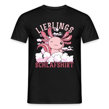 Lieblings Schlafshirt Tier Pyjama Geschenk Axolotl - Männer T-Shirt - Schwarz - Vorne - AI Model Male 178 light (178cm)