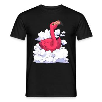 Exotisches Tier Geschenk Wolken Rosa Flamingo - Männer T-Shirt - Schwarz - Vorne - AI Model Male 178 light (178cm)