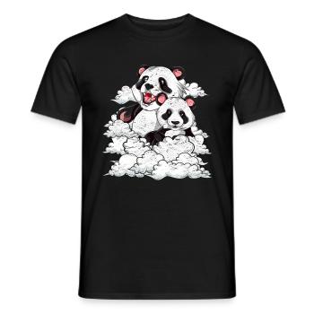 Cute Panda Bear Zoo Animal Gift Clouds Panda - Men's T-Shirt - black - Front - AI Model Male 178 light (178cm)
