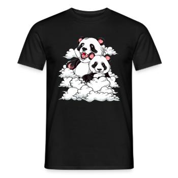 Cute Panda Bear Animal Gift Clouds Panda - Men's T-Shirt - black - Front - AI Model Male 178 light (178cm)