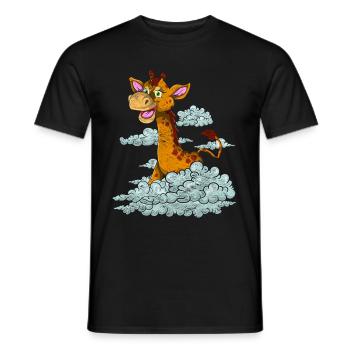 Africa Zoo Animal Lover Gift Cloud Giraffe - Men's T-Shirt - black - Front - AI Model Male 178 light (178cm)