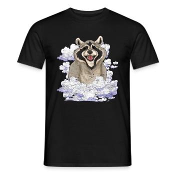 Trash Panda Forest Animal Gift Clouds Raccoon - Men's T-Shirt - black - Front - AI Model Male 178 light (178cm)