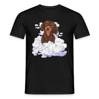 Dog Lover Dogs Gift Clouds Dachshund - Men's T-Shirt - black - Front - AI Model Male 178 light (178cm)