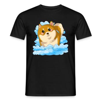 Dog Lover Kawaii Dogs Gift Clouds Shiba Inu - Men's T-Shirt - black - Front - AI Model Male 178 light (178cm)