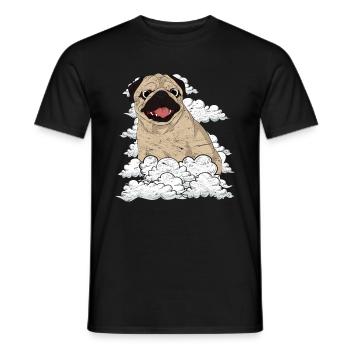Dog Lover Dogs Pet Gift Clouds Pug - Men's T-Shirt - black - Front - AI Model Male 178 light (178cm)