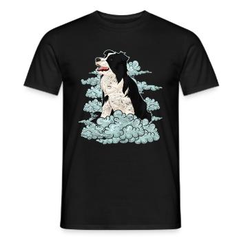 Dog Lover Dogs Gift Clouds Border Collie - Men's T-Shirt - black - Front - AI Model Male 178 light (178cm)