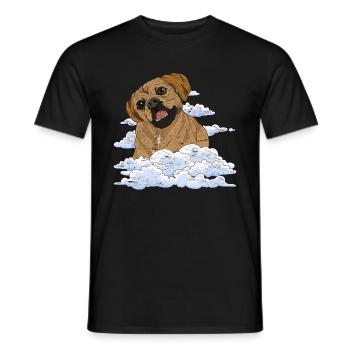 Dog Lover Clouds Dogs Gift Puggle - Men's T-Shirt - black - Front - AI Model Male 178 light (178cm)