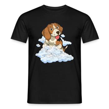 Dog Lover Clouds Dogs Gift Beagle - Men's T-Shirt - black - Front - AI Model Male 178 light (178cm)